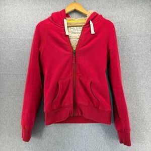 Jack Wills UK 10 (US 6 / S) Seasonnaire Sherpa Teddy Lined Hoodie Red Sweater